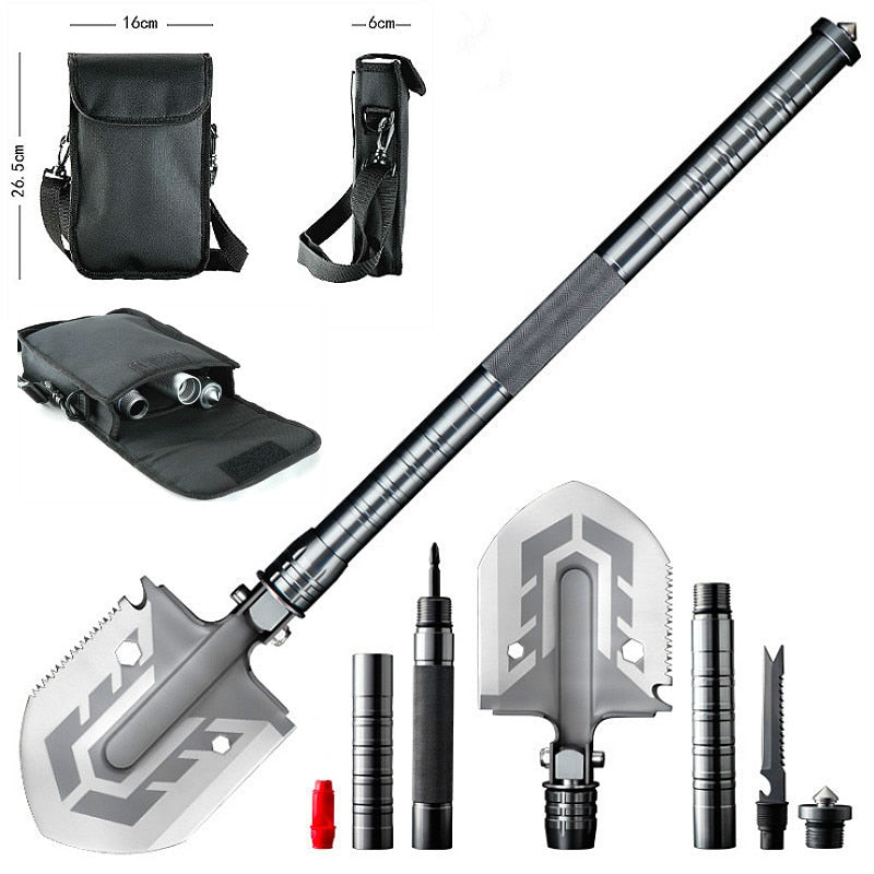 Tactical folding  mounted shovel for fishing